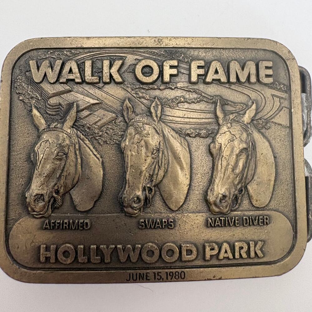 Brass 1980 Hollywood Park Walk of Fame Belt Buckle